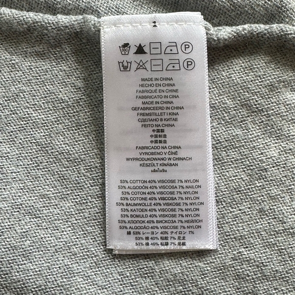 Womens PONCHO Michael Kors Light Gray Birdie Sweater Knit Cozy Wrap Poncho Cape - Picture 8 of 8